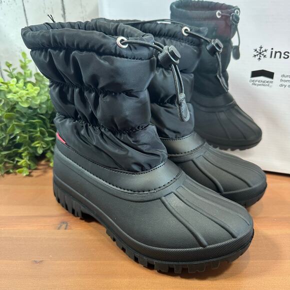 Chooka Women's Black Nylon Puffer Snow Boots Size 6 - Picture 3 of 8